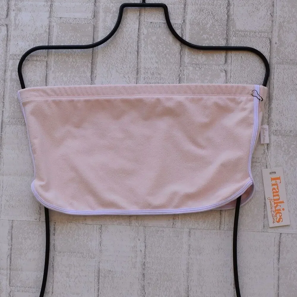 Frankies Bikinis Hannah 70s Tube Bikini Top - Rosewater - XS - NWT